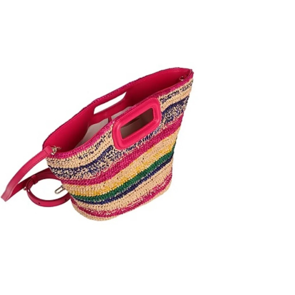 MAJE Colorful Striped Raffia Women's Bag NWT - Picture 6 of 12
